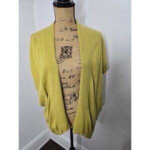 Anthropologie Sparrow Yellow Drapey Open Front Sweater  Cotton Wool Angora
